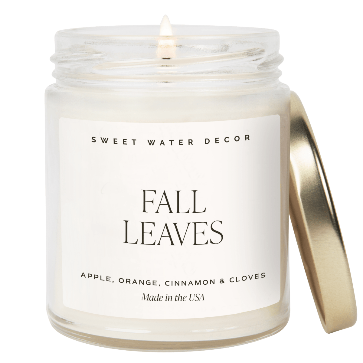 Sweet Water Decor Fall Leaves Soy Candle - Clear Jar - 9 oz