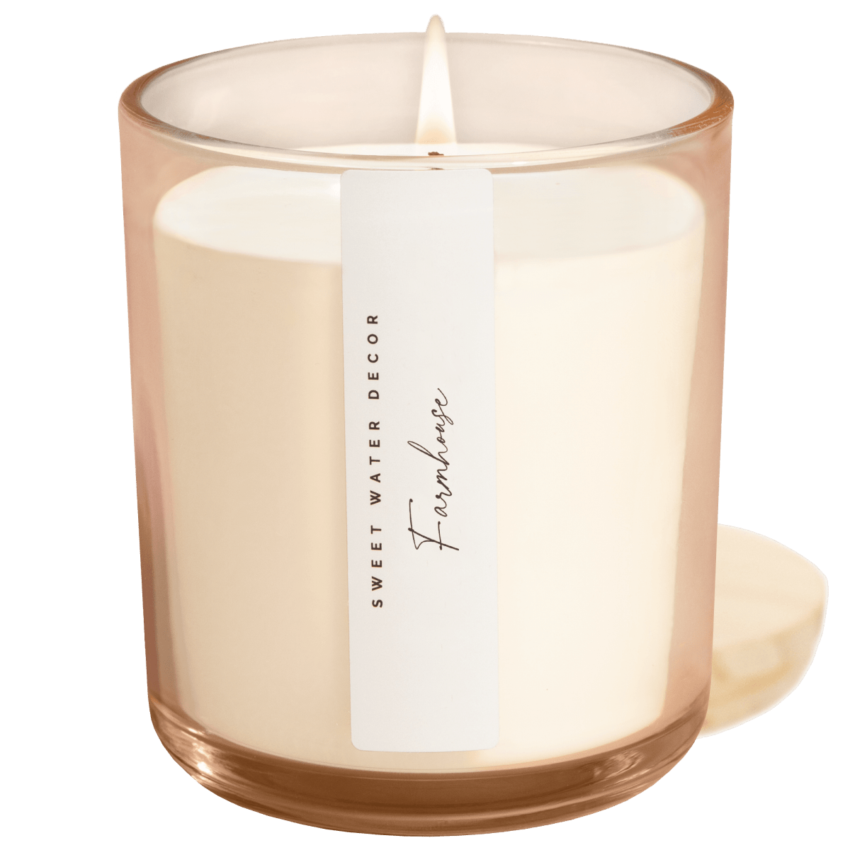 Sweet Water Decor Farmhouse Soy Candle - 12 oz Tinted Glass Jar - Apple Pie Scent