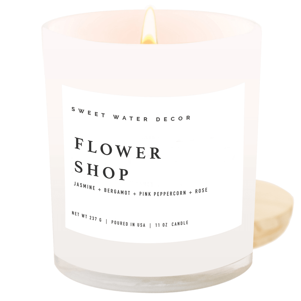 Sweet Water Decor Flower Shop Soy Candle - 11 oz White Jar - Fresh Florals