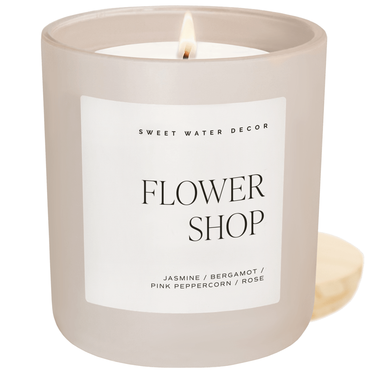 Sweet Water Decor Flower Shop Soy Candle - 15 oz Tan Matte Jar - Fresh Florals