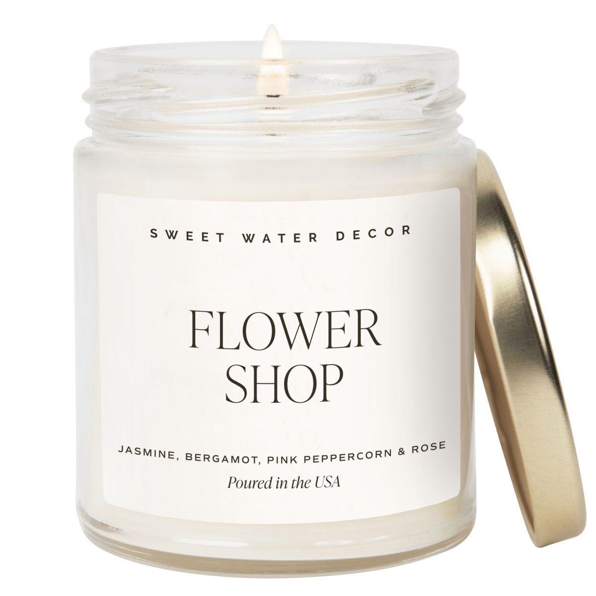 Sweet Water Decor Flower Shop Soy Candle - 9 oz Clear Jar - Fresh Florals