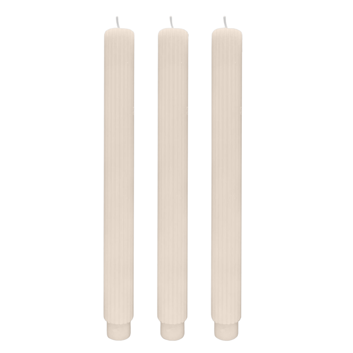 Sweet Water Decor Fluted Taper Candles, Set of 3