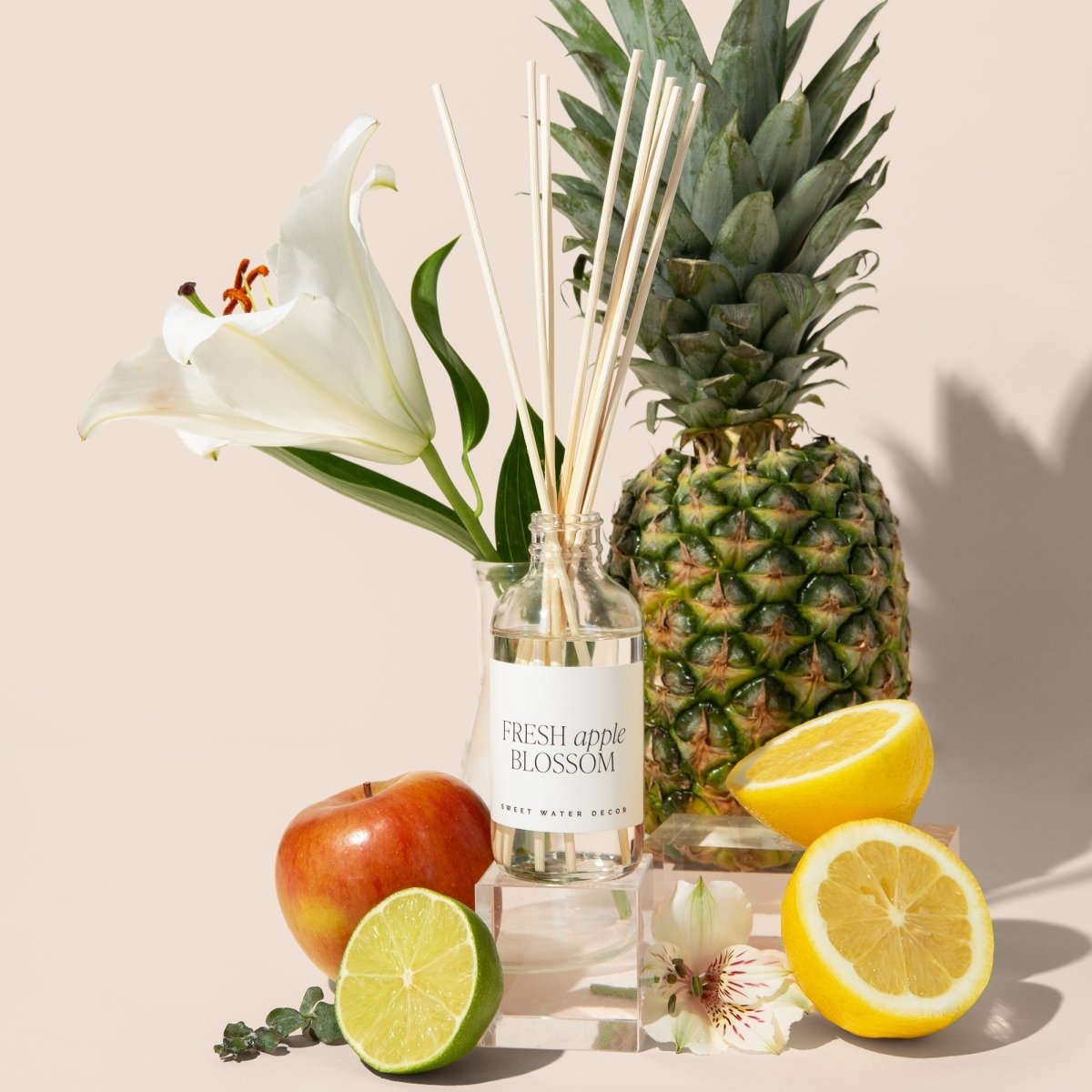 Sweet Water Decor Fresh Apple Blossom Reed Diffuser 3.5oz - 4 Month Fragrance