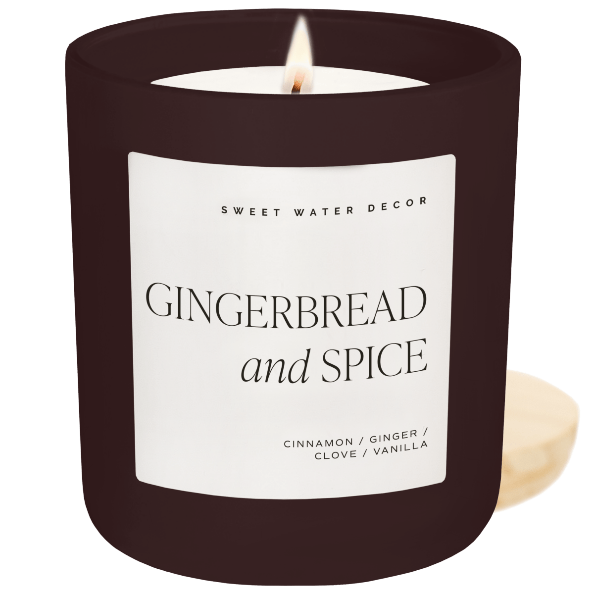 Sweet Water Decor Gingerbread and Spice Soy Candle - Brown Matte Jar - 15 oz