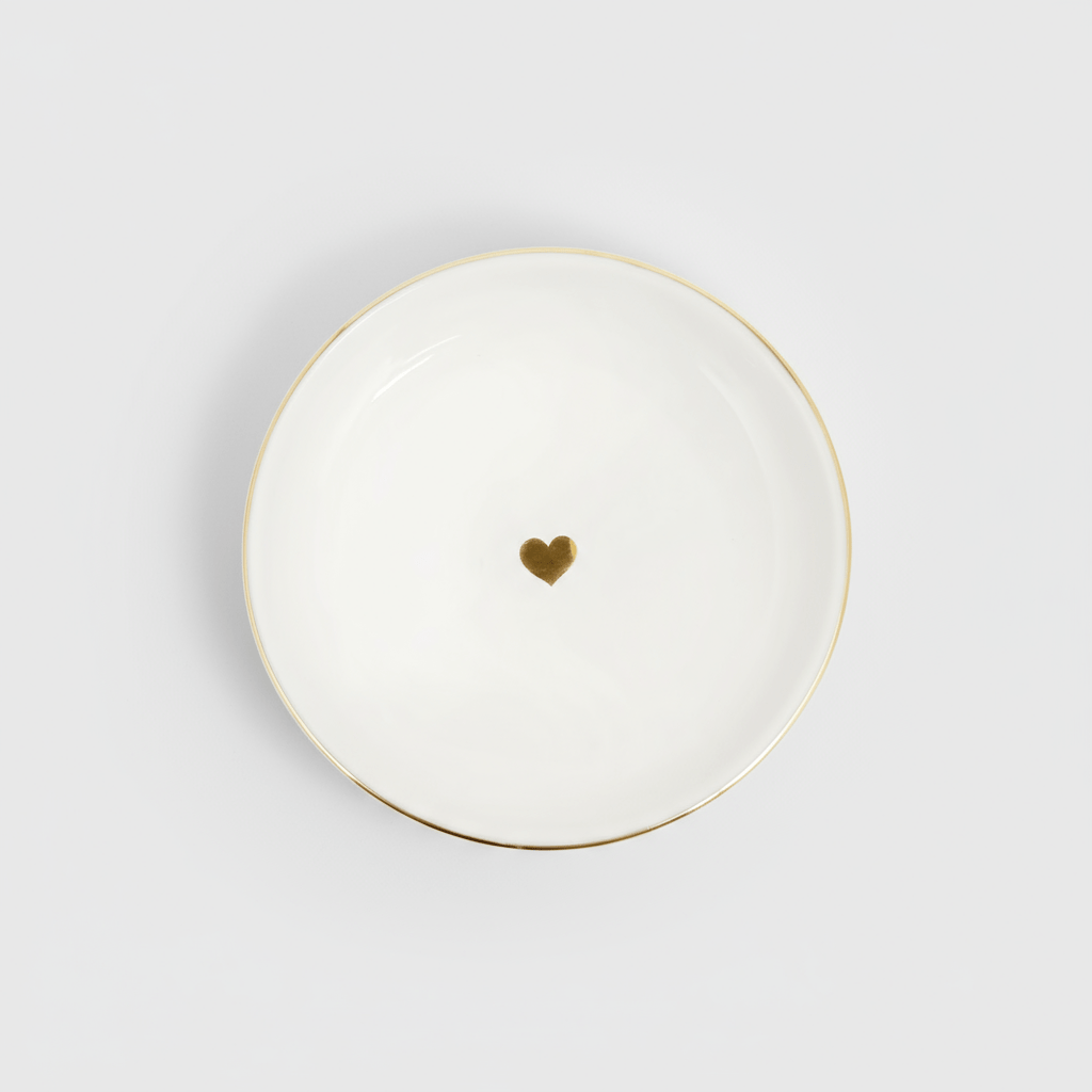 Sweet Water Decor Gold Heart Ceramic Jewelry Dish