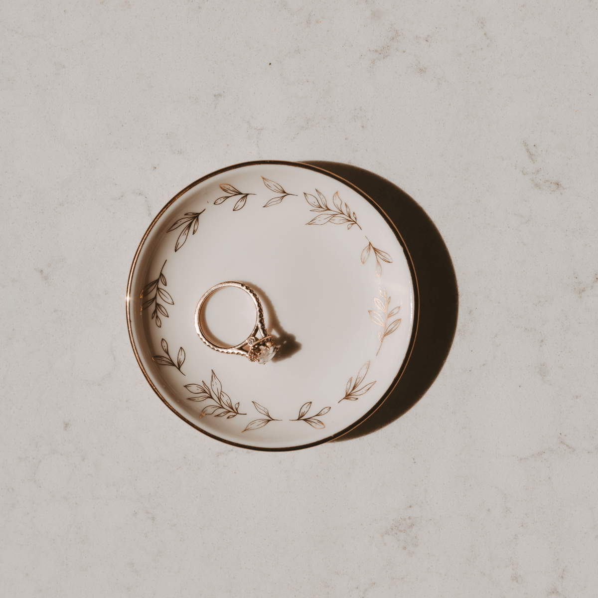 Sweet Water Decor Gold Leaves Jewelry Dish