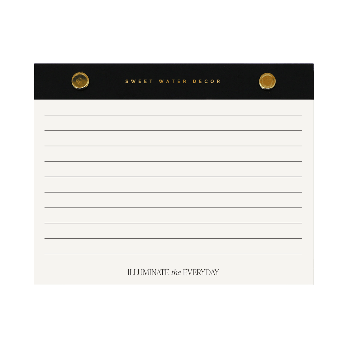 Sweet Water Decor Gold Rivet Lined Notepad – Chic Everyday Stationery for Work & Home