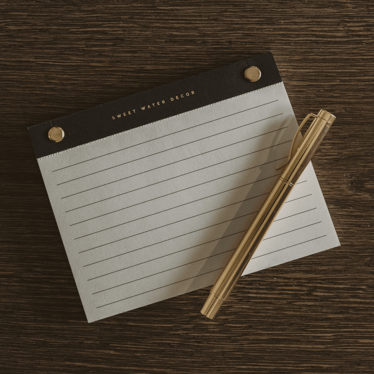 Sweet Water Decor Gold Rivet Lined Notepad – Chic Everyday Stationery for Work & Home