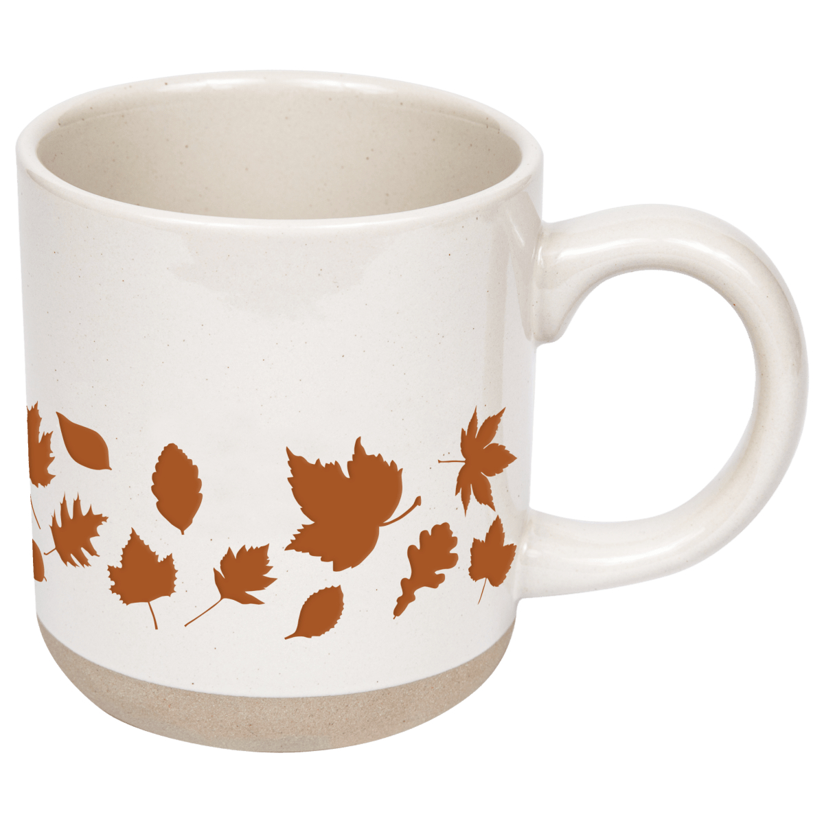 Sweet Water Decor Hand - Crafted Stoneware Coffee Mug 14oz - Orange Leaves Cream