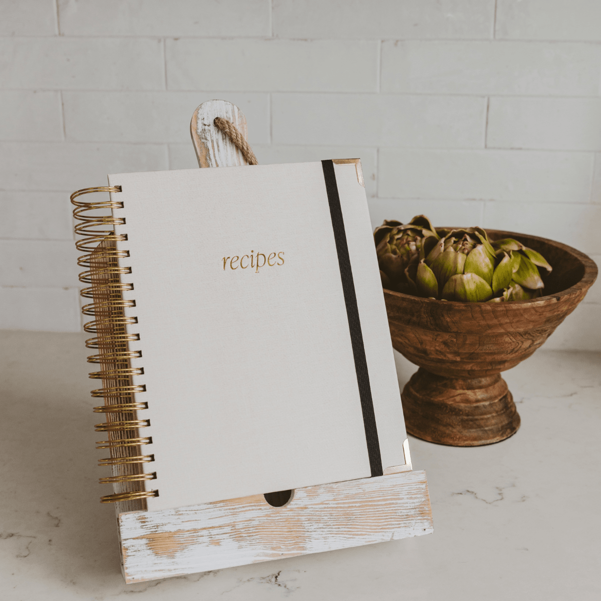 Sweet Water Decor Hardcover Spiral Recipe Book with 8 Tabbed Sections