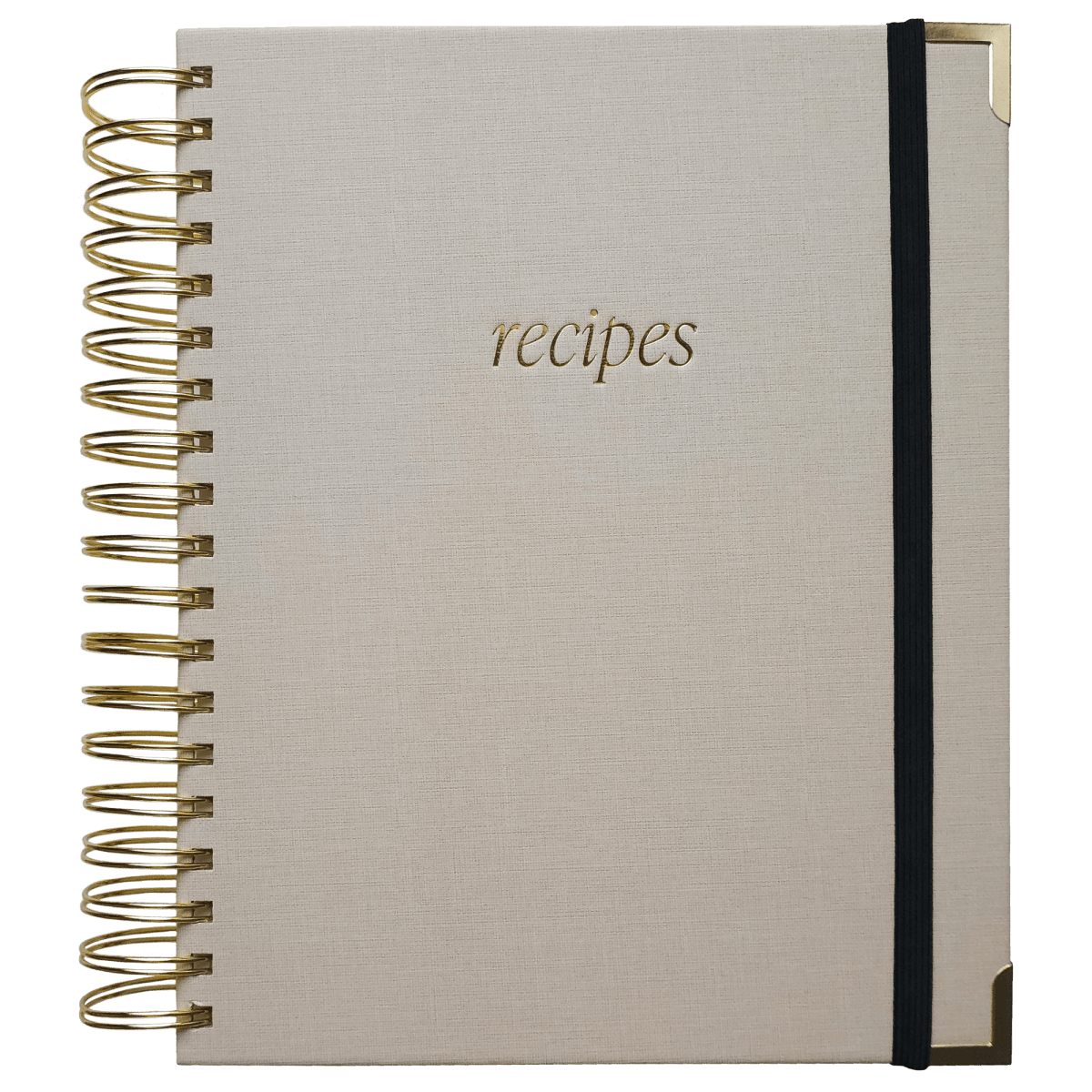 Sweet Water Decor Hardcover Spiral Recipe Book with 8 Tabbed Sections