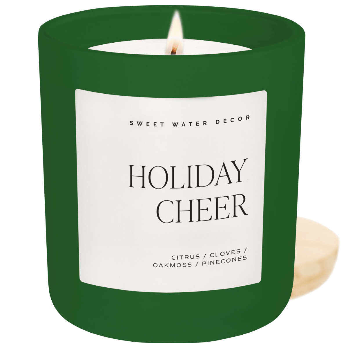Sweet Water Decor Holiday Cheer Soy Candle - Green Matte Jar - 15 oz