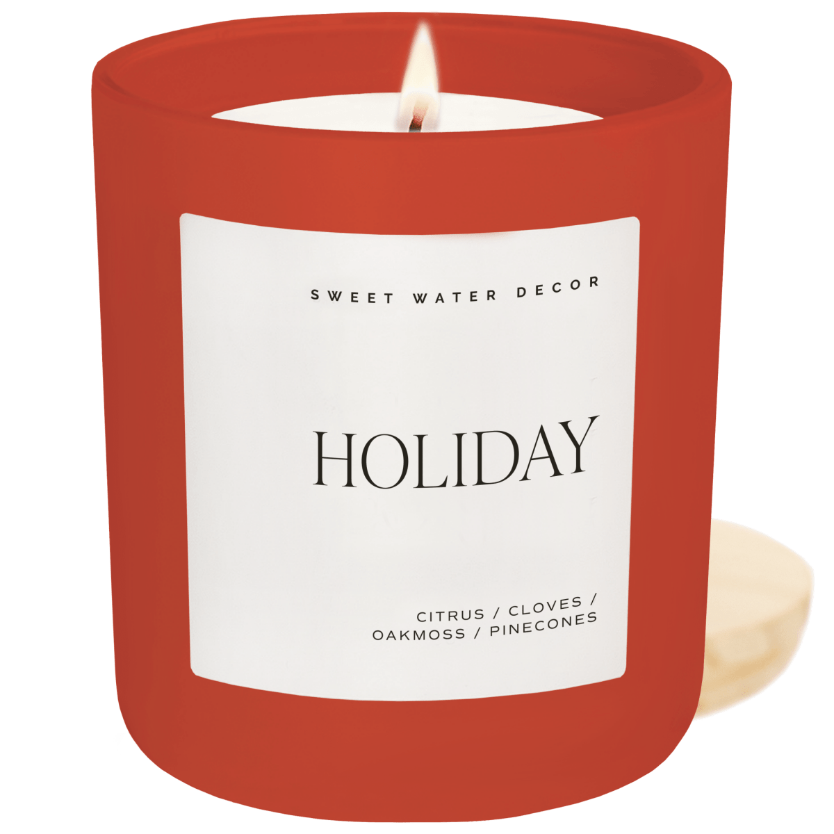 Sweet Water Decor Holiday Soy Candle - Red Matte Jar - 15 oz