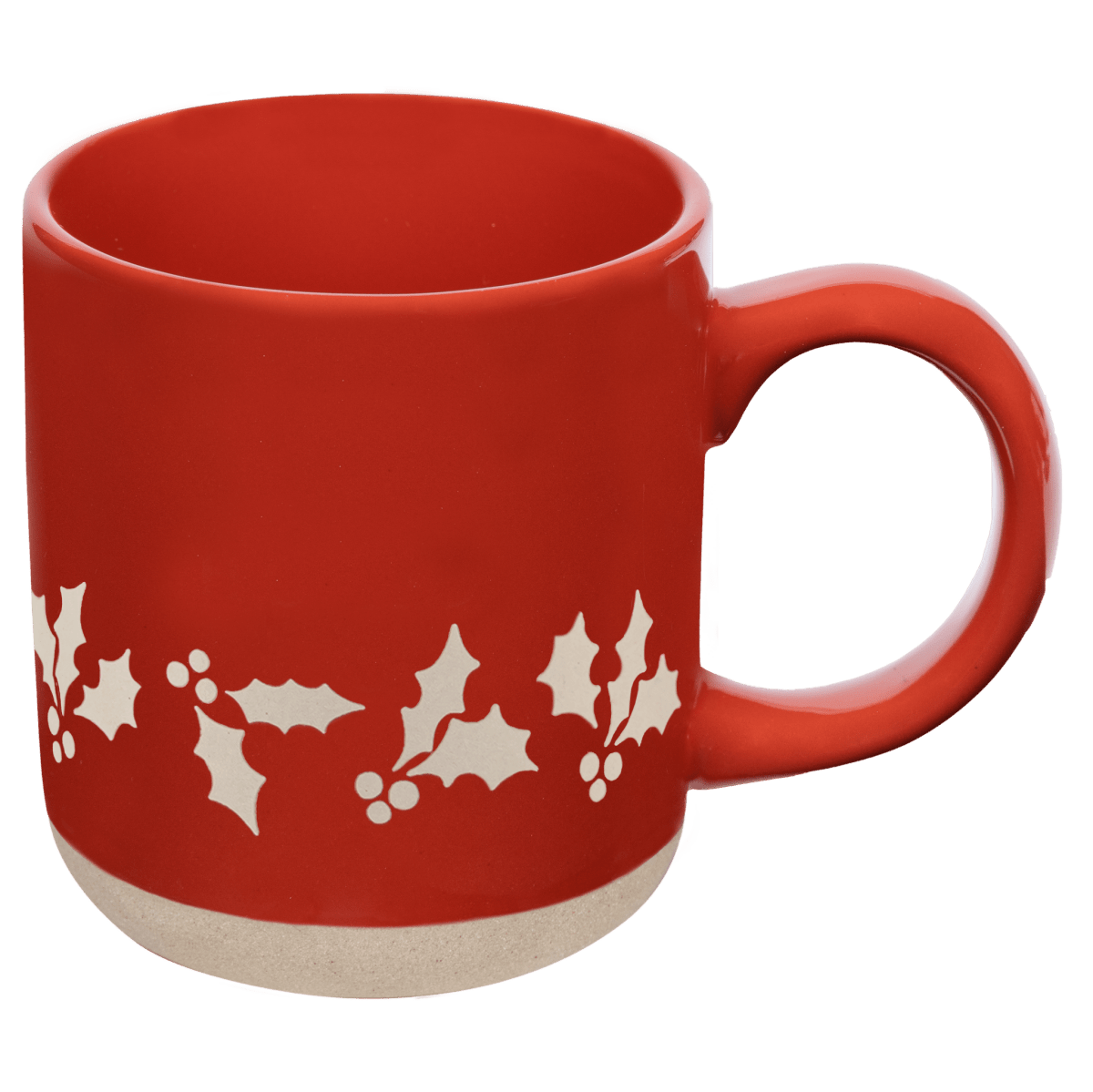 Sweet Water Decor Holly Red Stoneware Coffee Mug 14oz - Hand - Crafted Christmas Mug