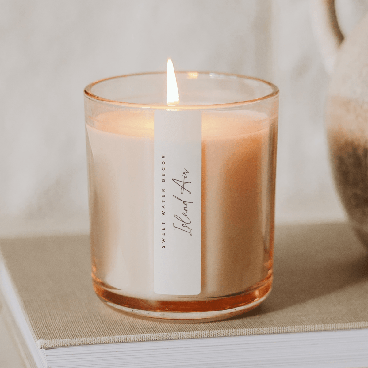 Sweet Water Decor Island Air Soy Candle - 12 oz Tinted Glass Jar - Tropical Fruit Scent