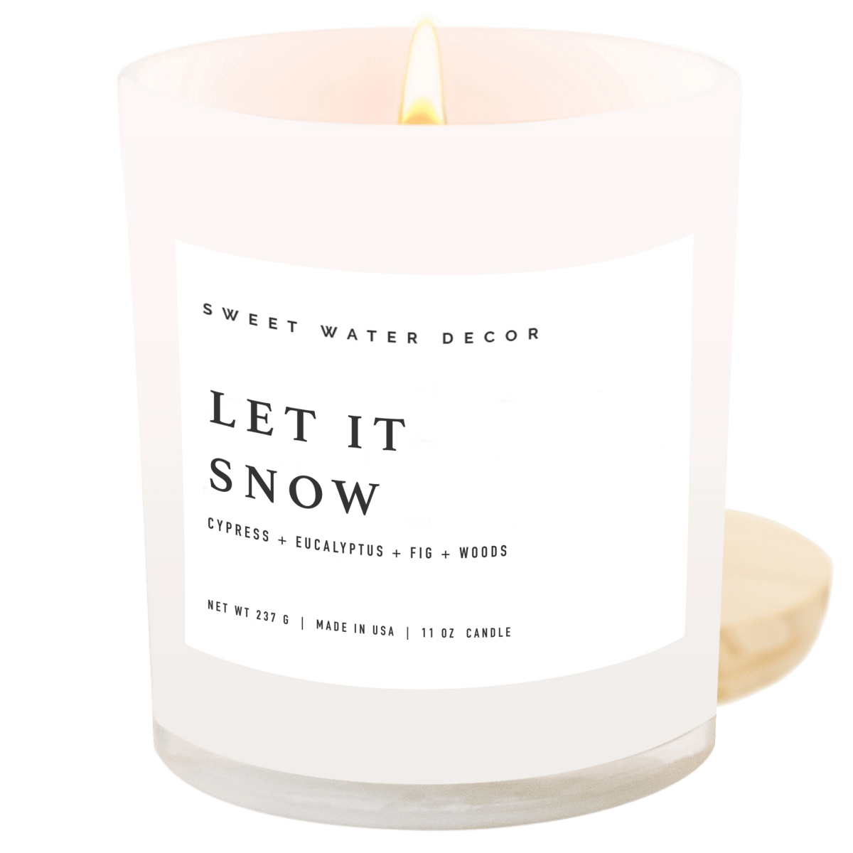 Sweet Water Decor Let It Snow Soy Candle - White Jar - 11 oz