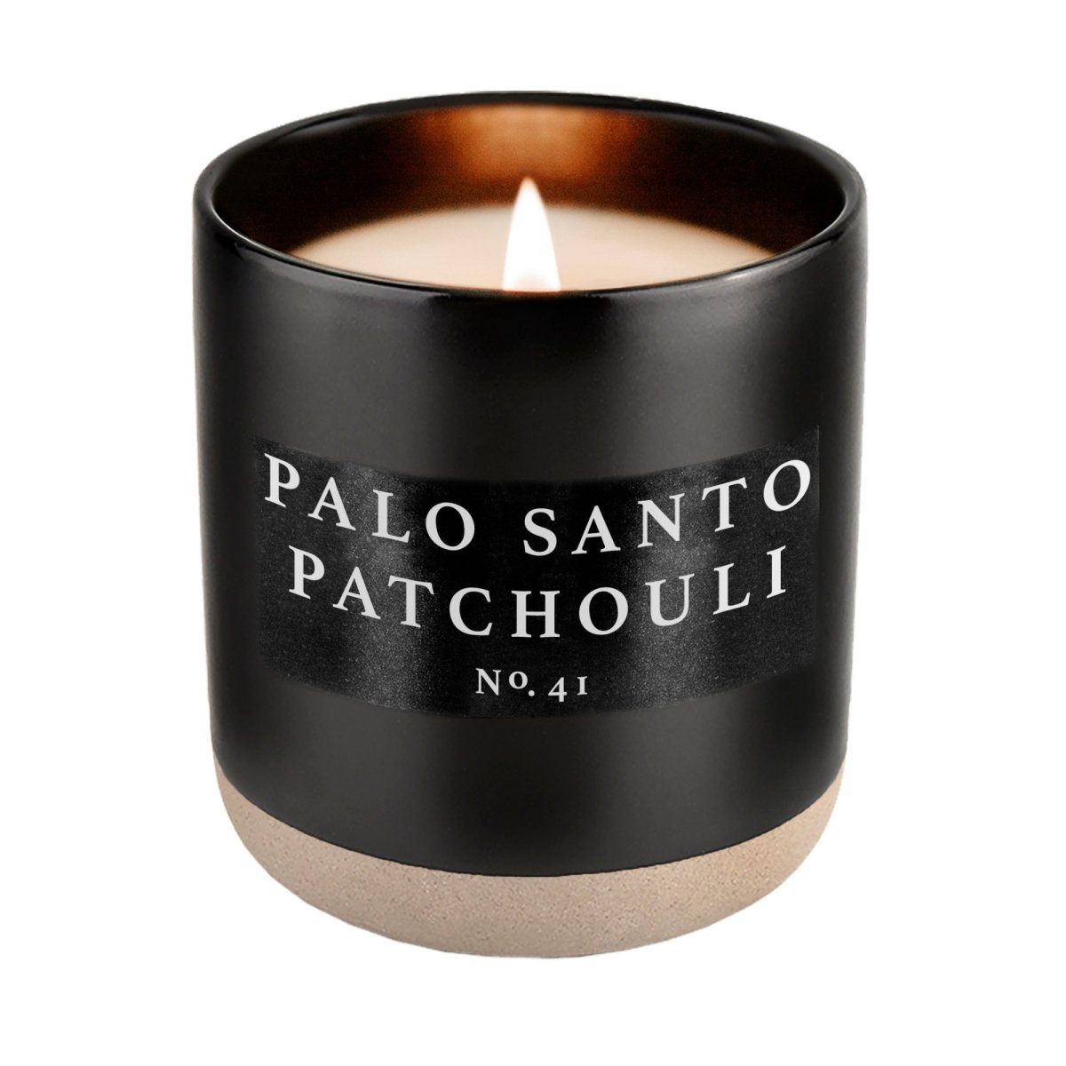 Sweet Water Decor Palo Santo Patchouli Soy Candle - Black Stoneware - 12oz