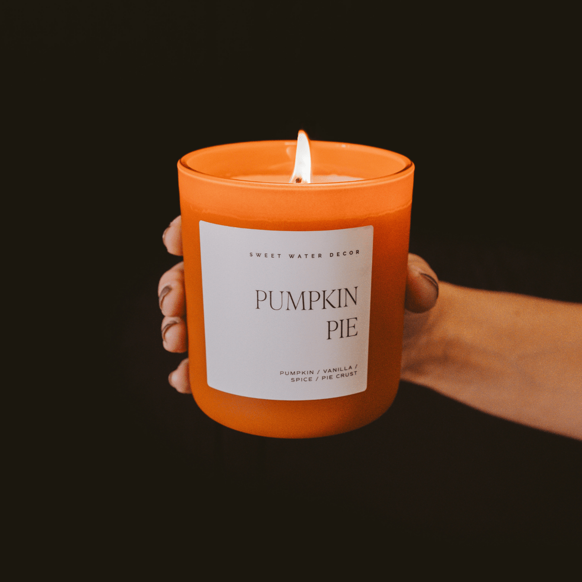 Sweet Water Decor Pumpkin Pie Soy Candle - 15 oz Orange Matte Jar (Hello Pumpkin)