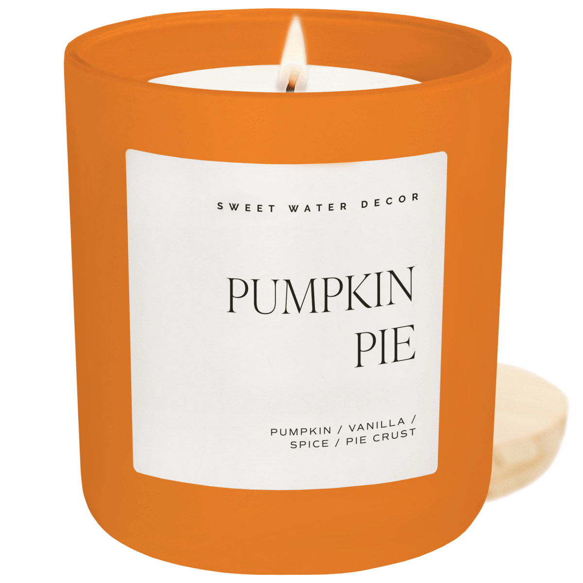 Sweet Water Decor Pumpkin Pie Soy Candle - 15 oz Orange Matte Jar (Hello Pumpkin)