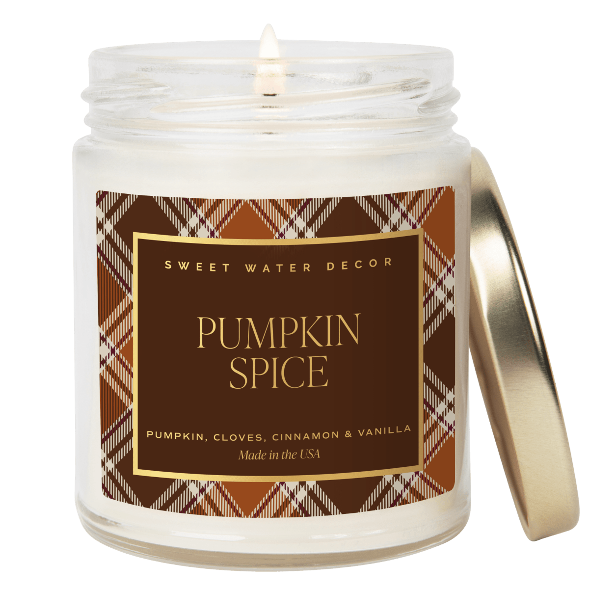 Sweet Water Decor Pumpkin Spice Soy Candle - 9oz Natural Essential Oil Blend