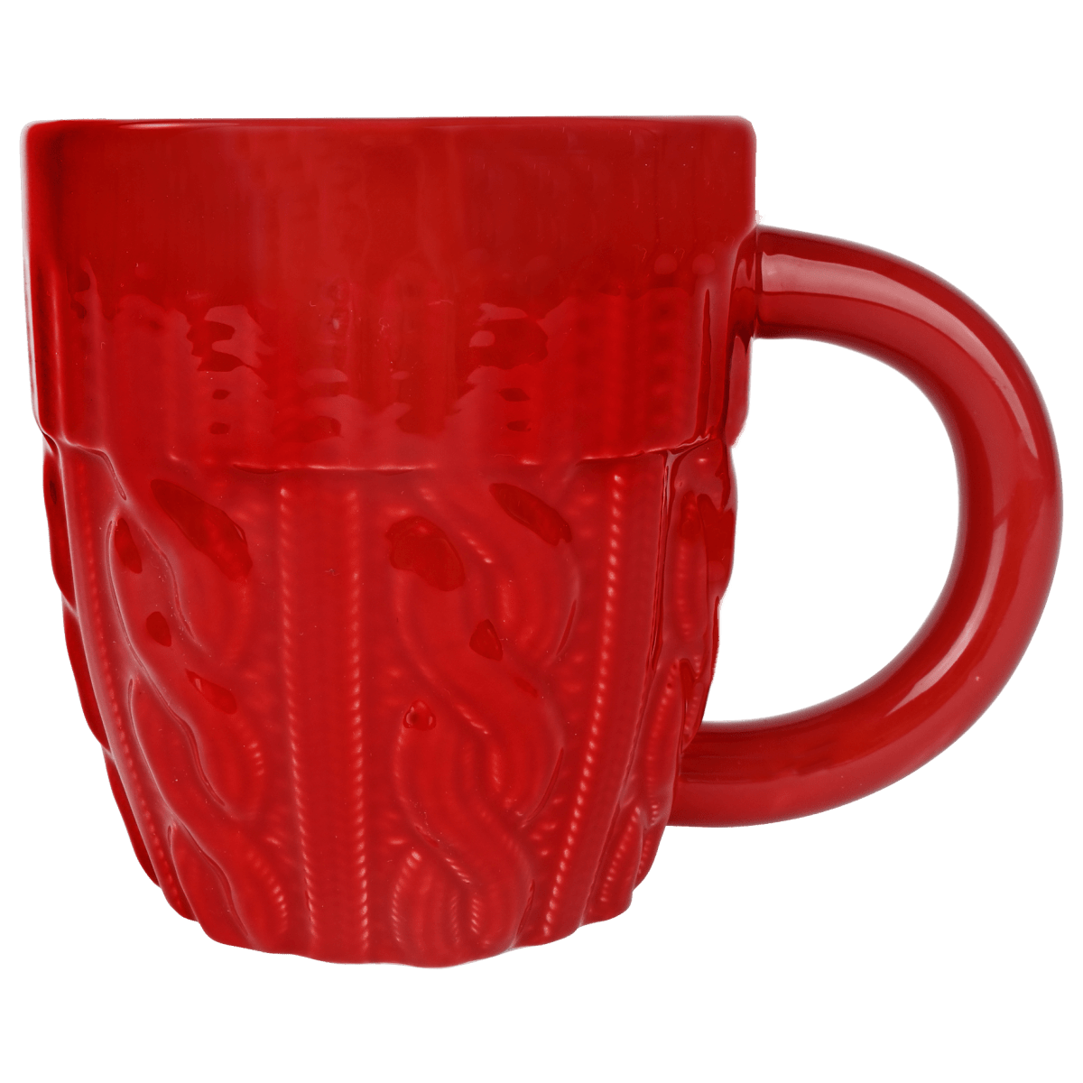 Sweet Water Decor Red Cable Knit Sweater Mug 18oz - Ceramic Christmas Coffee Mug