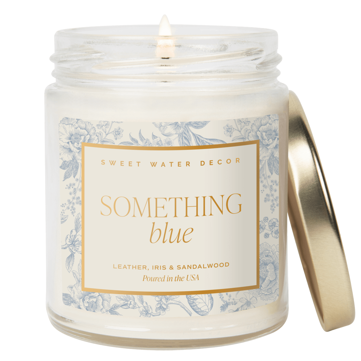 Sweet Water Decor Something Blue Soy Candle - 9 oz Patterned Clear Jar - Luxury Getaway