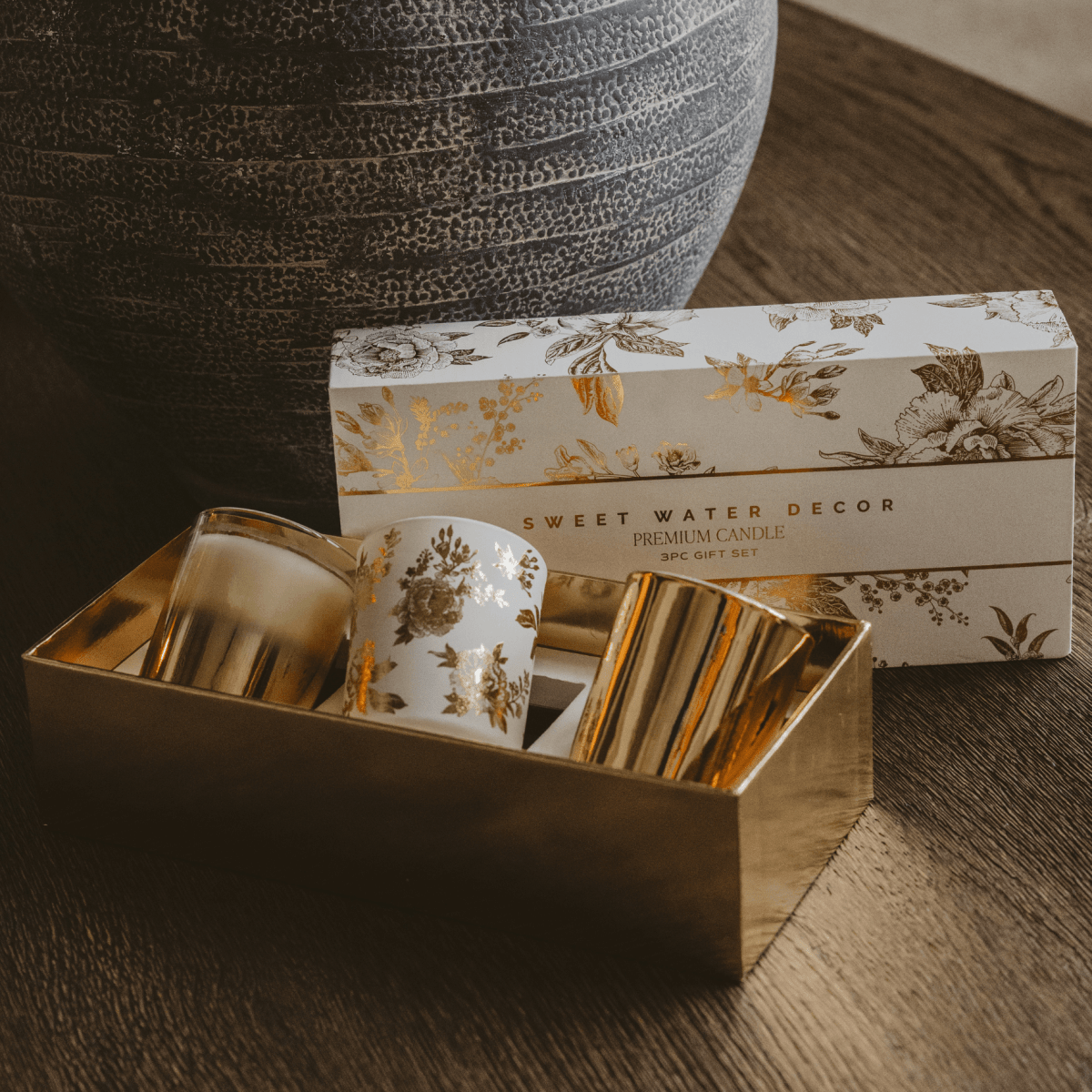 Sweet Water Decor Spring Candle Gift Set — Salt and Sea, Island Air & Palo Santo Patchouli | 3 - Piece Soy Candle Set
