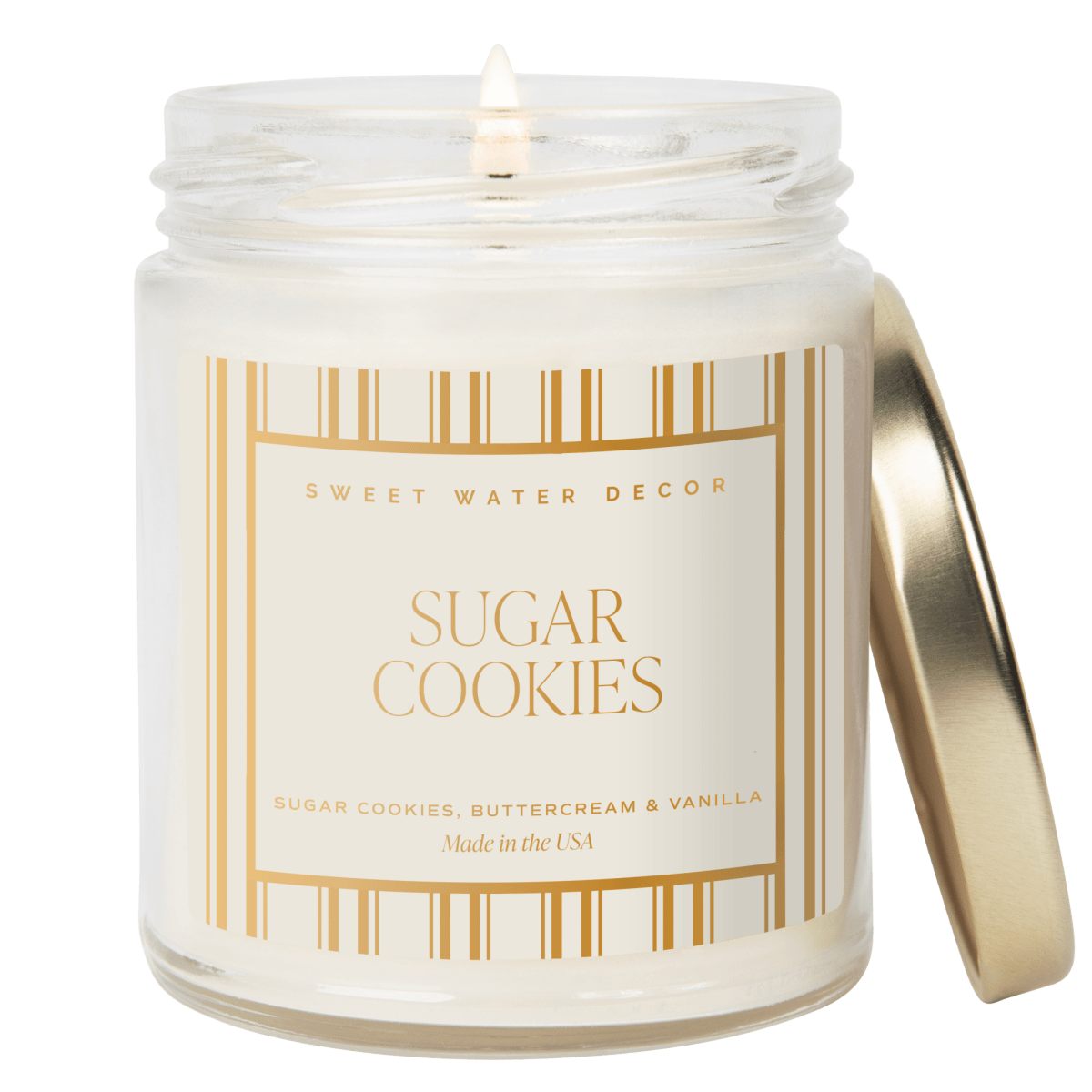 Sweet Water Decor Sugar Cookies Soy Candle - 9 oz Patterned Clear Jar