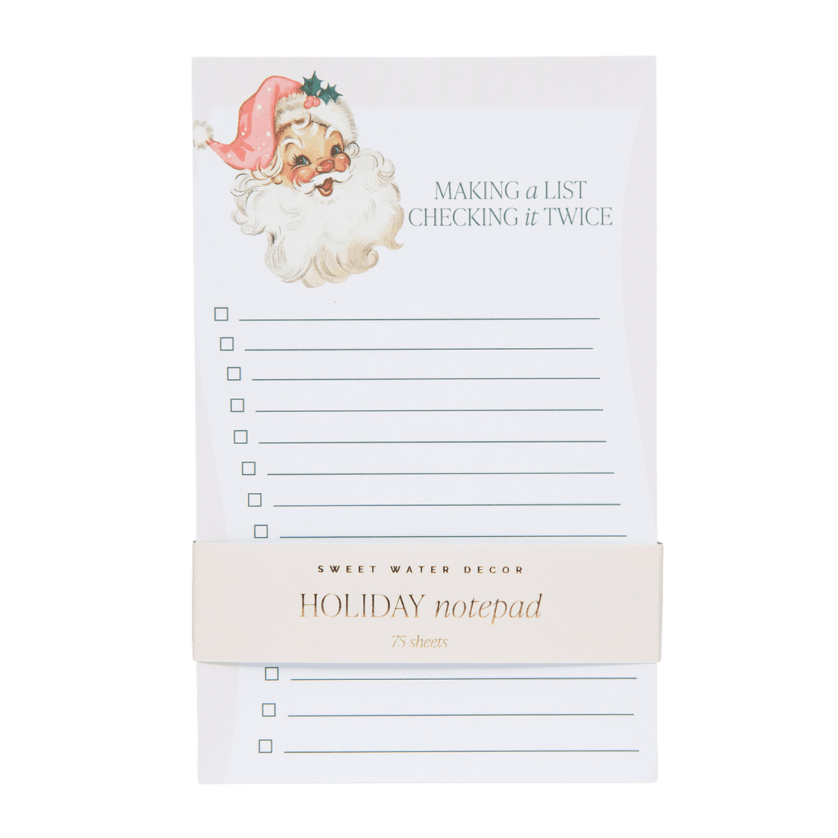 Sweet Water Decor Vintage Santa Notepad