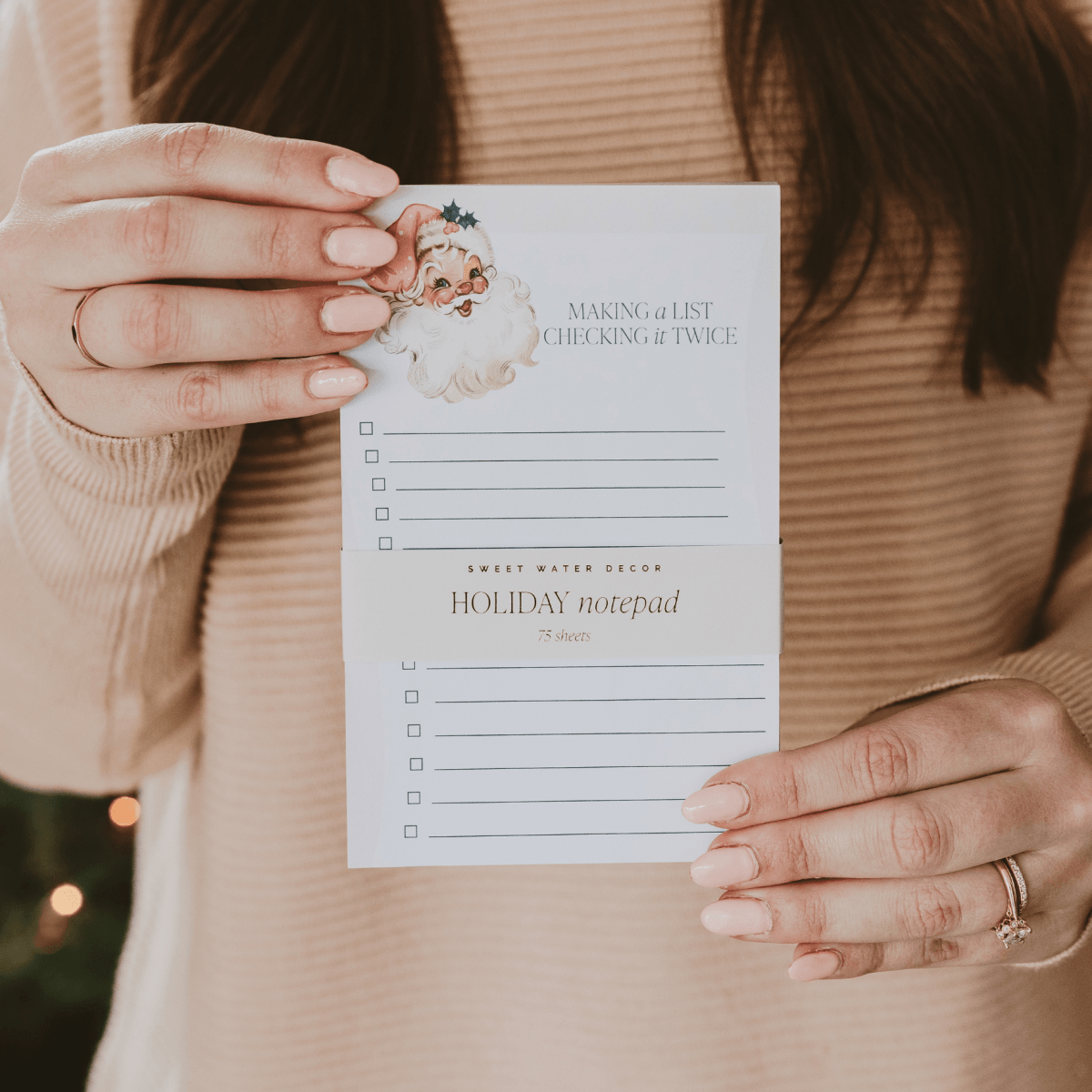 Sweet Water Decor Vintage Santa Notepad