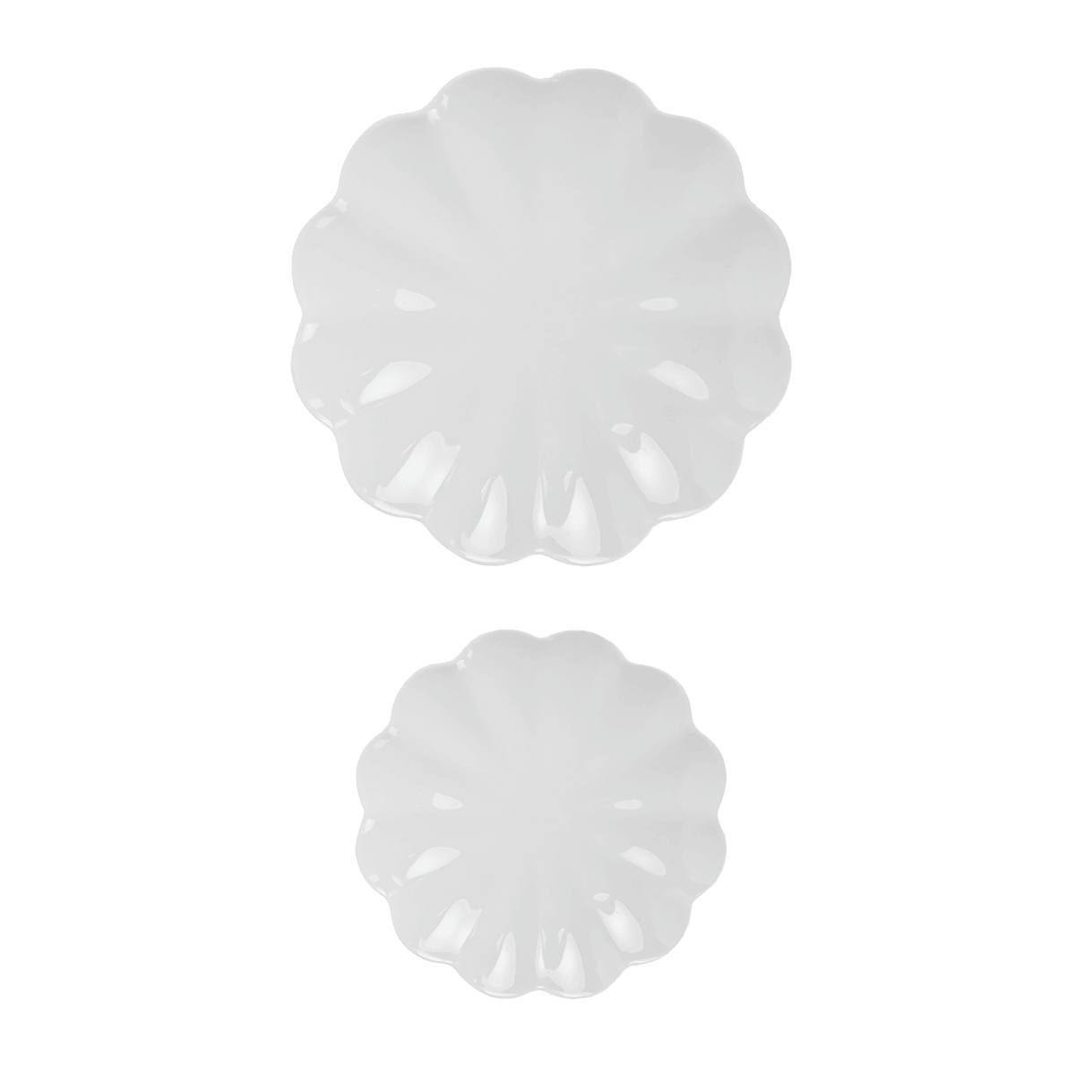 Sweet Water Decor White Scalloped Melamine Serving Tray - Set of 2