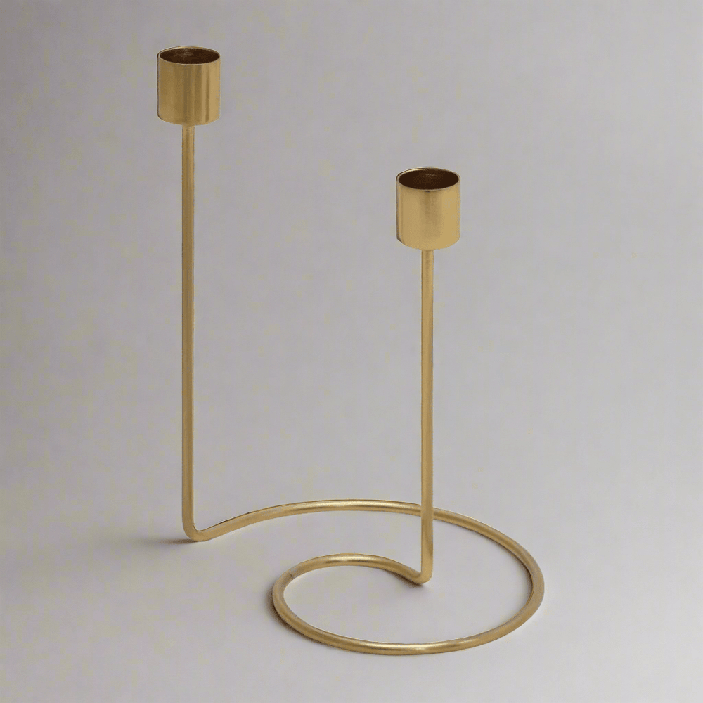 Sagebrook Home Swirly Metal 2 - Taper Candle Holder, 8"