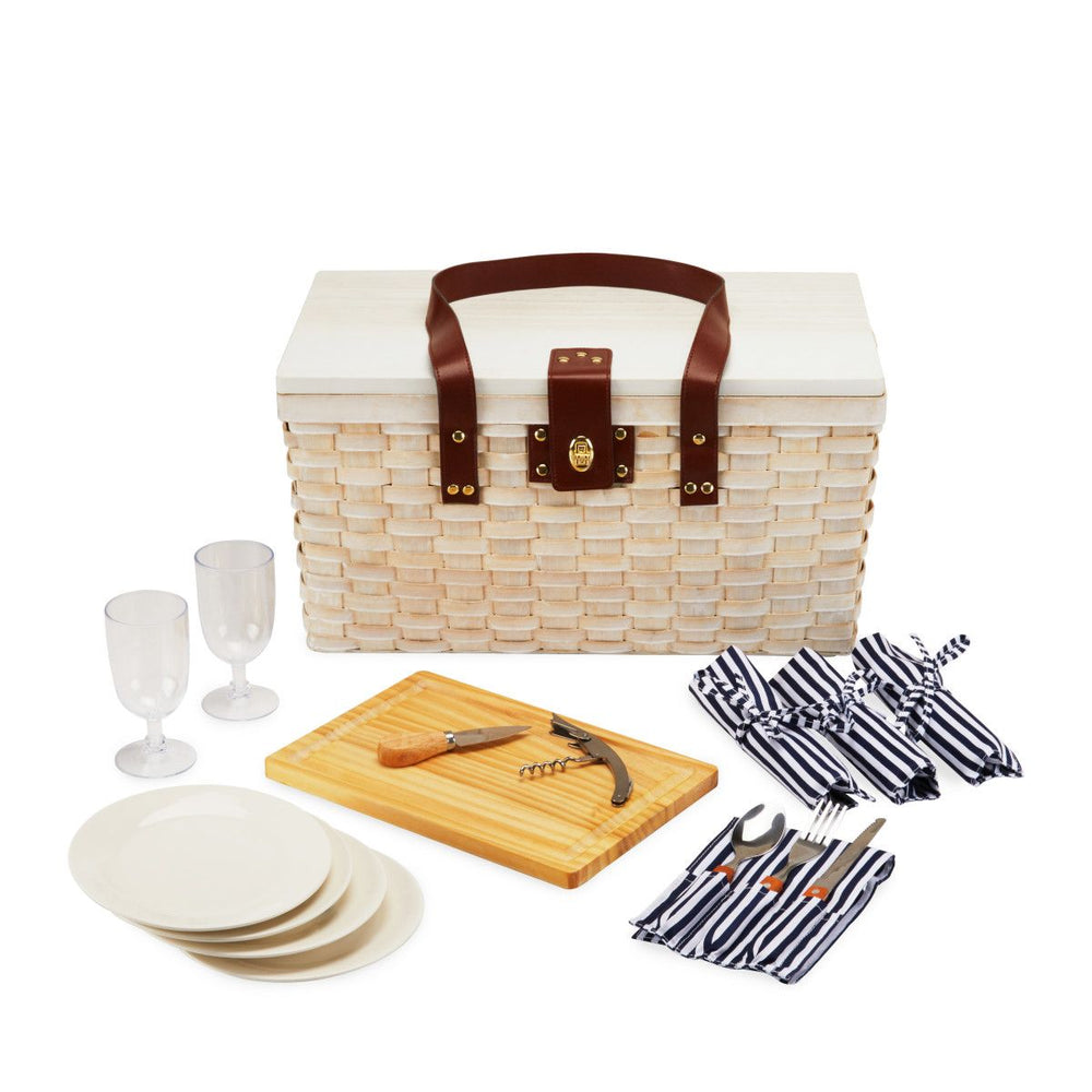 Twine Living Tahoe Cream Picnic Basket for Four - lily & onyx