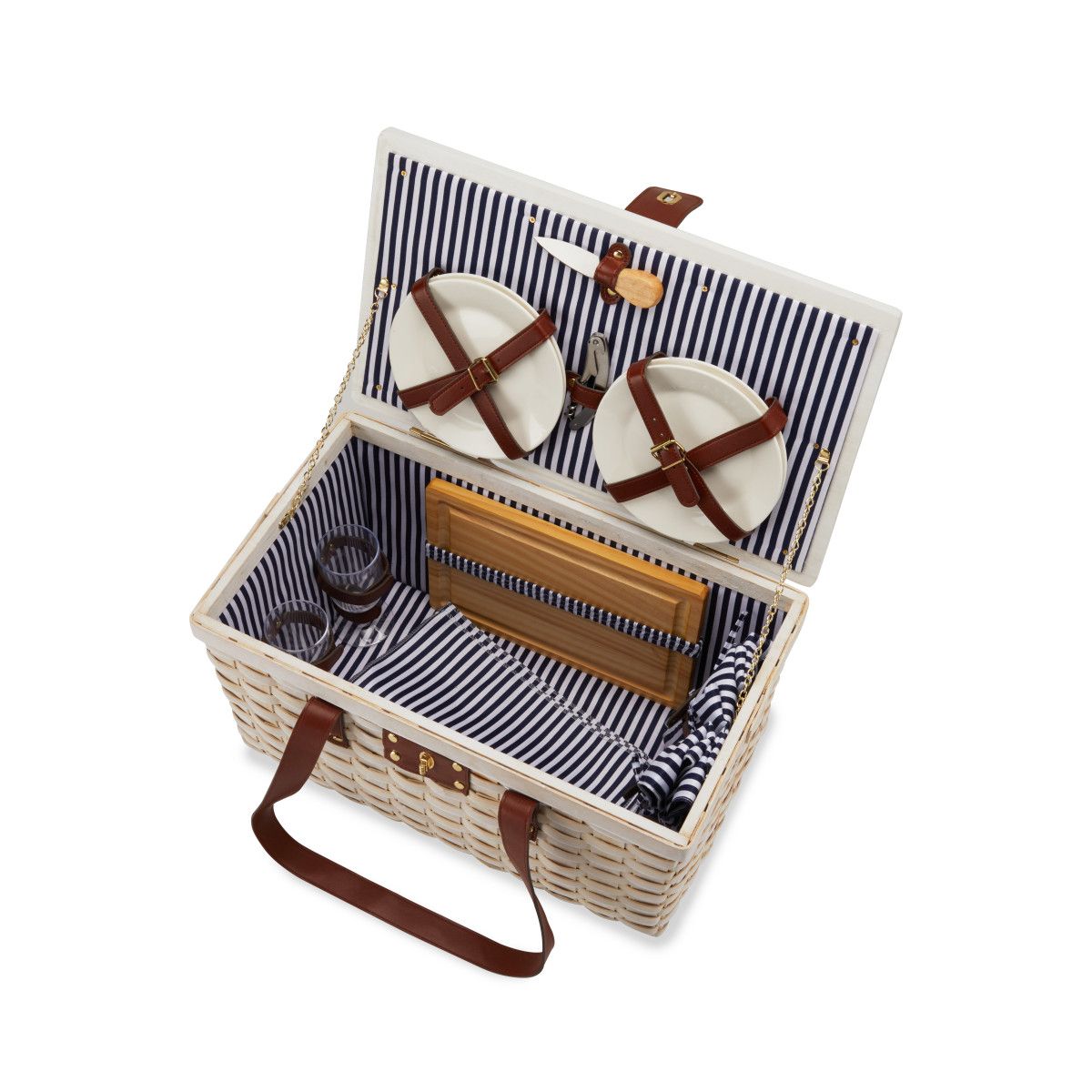 Twine Living Tahoe Cream Picnic Basket for Four - lily & onyx