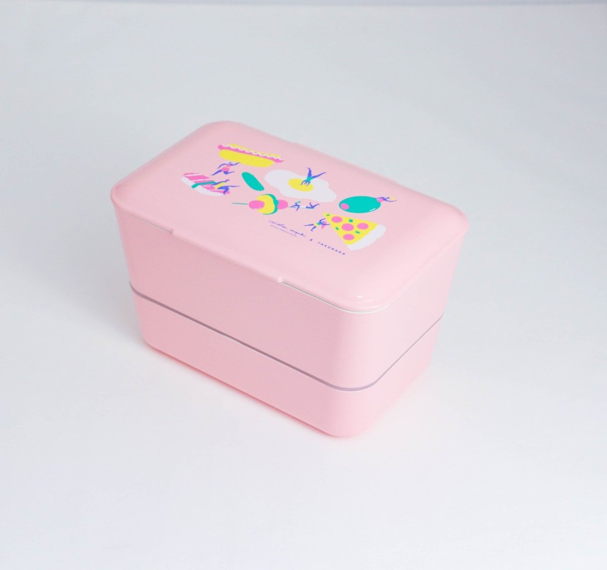 TAKENAKA Carolyn Suzuki TAKENAKA Bento Box - Recycled PET, 39oz, Pink/Yellow