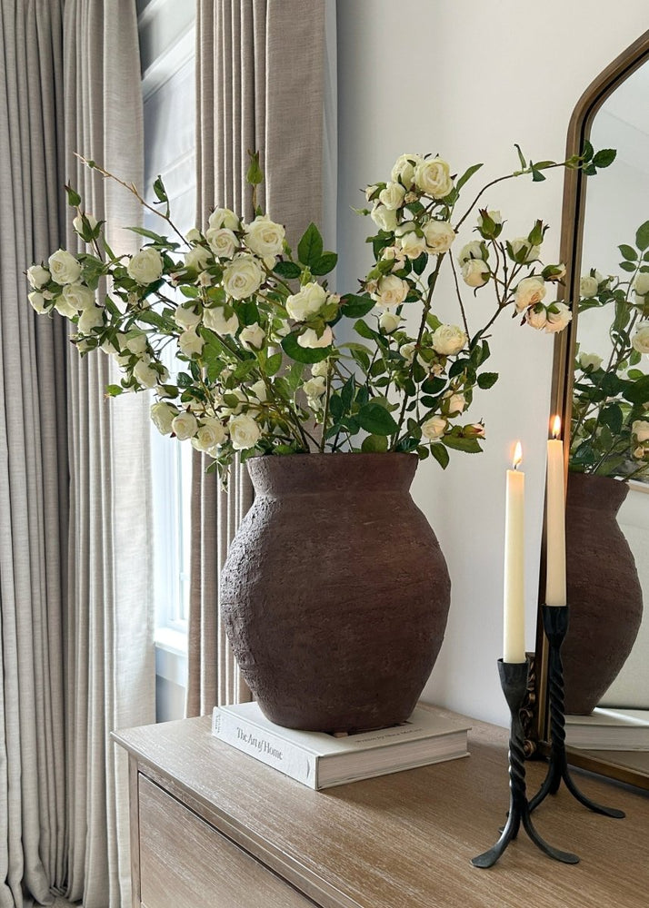 
                      
                        Afloral Tall Artificial Rose Branch in Cream White - 44" - lily & onyx
                      
                    