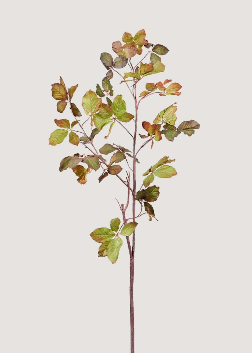 Afloral Tall Burgundy Green Faux Chestnut Leaf Branch - 47" - lily & onyx