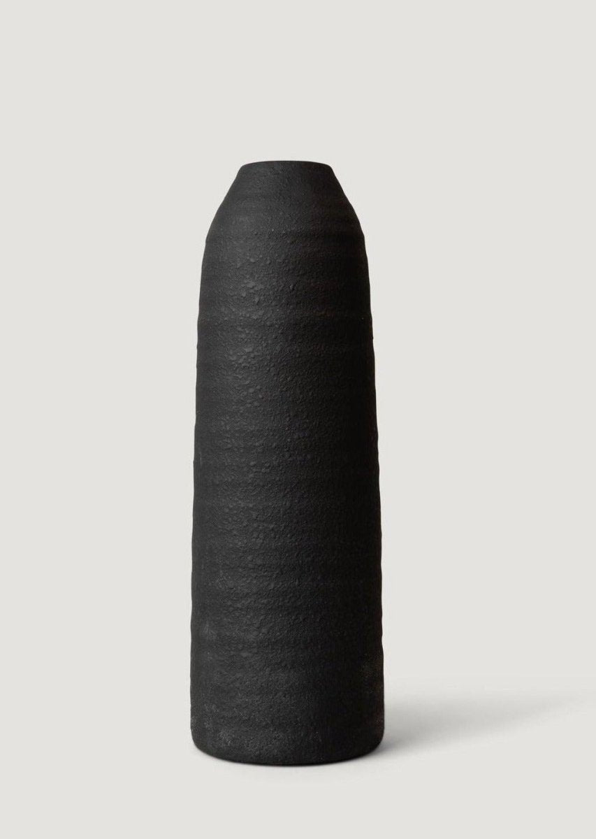 Afloral Tall Ceramic Branch Vase in Matte Black Glaze - 18.5" - lily & onyx