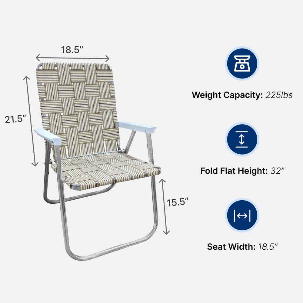 
                      
                        Lawn Chair USA Tan Stripe Classic Lawn Chair - lily & onyx
                      
                    