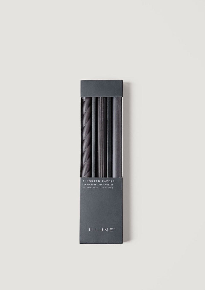 
                      
                        ILLUME Taper Candles in Black, 11" - Pack of 3 - lily & onyx
                      
                    