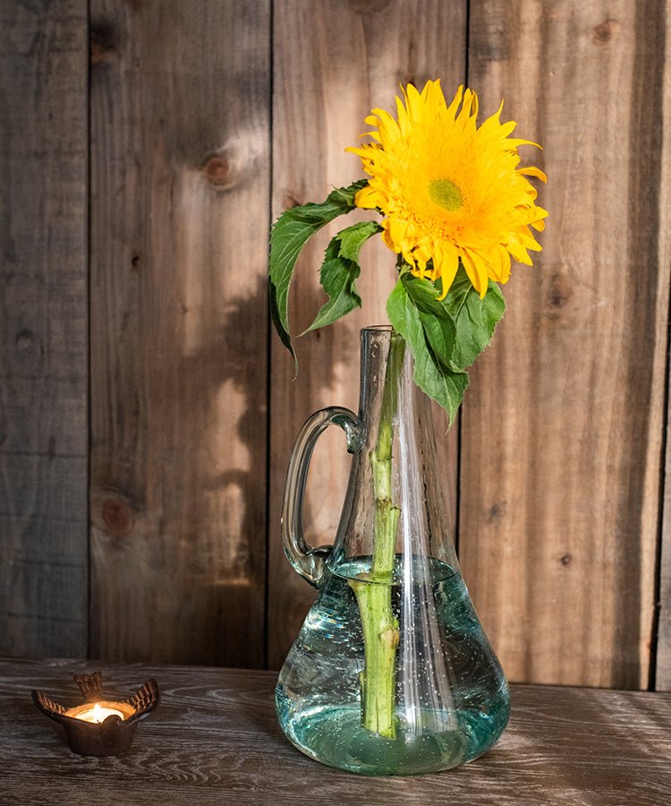 
                      
                        RusticReach Tapered 13" Tall Bubble Glass Kettle Vase - lily & onyx
                      
                    