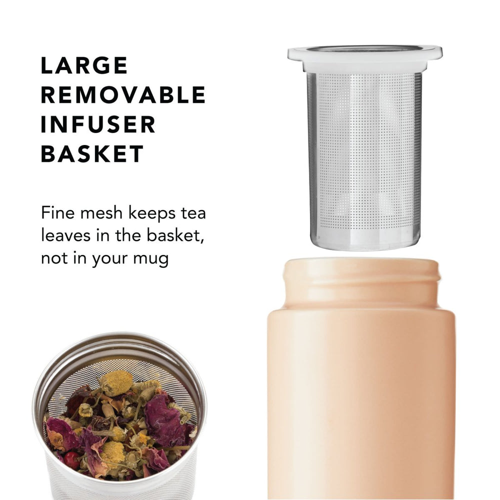 
                      
                        Pinky Up Tea Tatyana Ceramic To - Go Infuser Mug in Coral - lily & onyx
                      
                    
