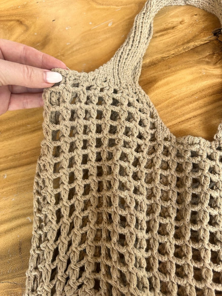 
                      
                        Busa Designs Taupe Knitted Beach Bag - lily & onyx
                      
                    