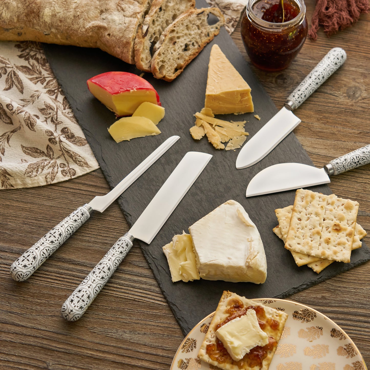 Tiles Cheese Knives, Set of 4