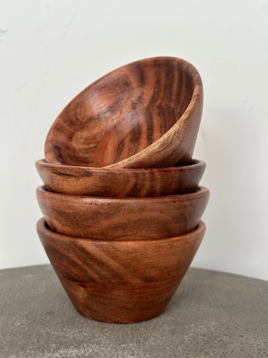Busa Designs Teak Wood Small Serving Bowls - lily & onyx
