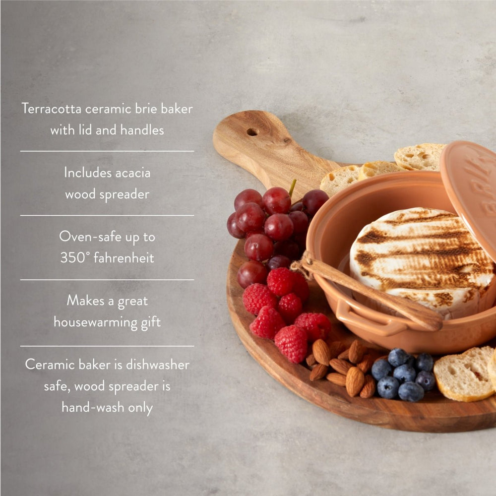 
                      
                        Twine Living Terra Cotta Brie Baker with Wood Spreader - lily & onyx
                      
                    