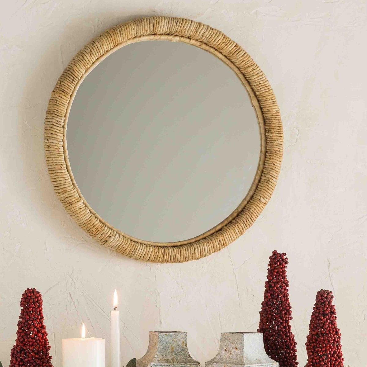 texxture Amalfi™ Abaca Banana Bark Fiber Wall Mirror