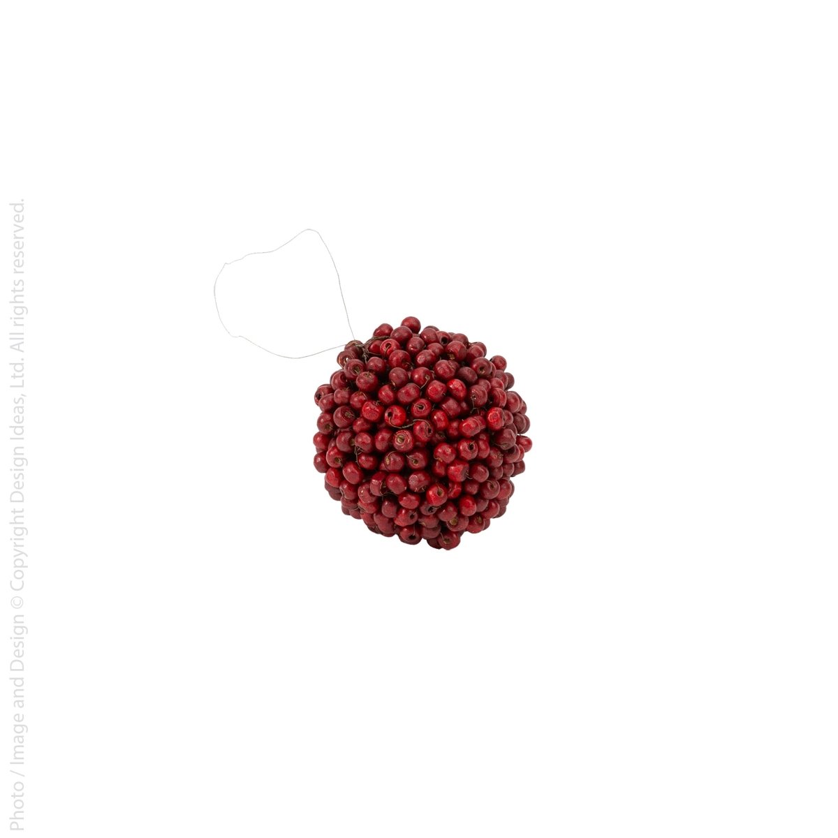 texxture Amora™ Red Wood Bead Ornament - Handwoven 3" Ball