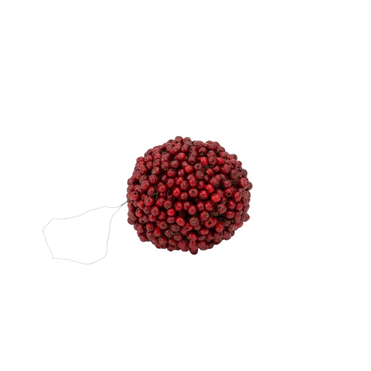 texxture Amora™ Red Wood Bead Ornament - Handwoven 4" Ball