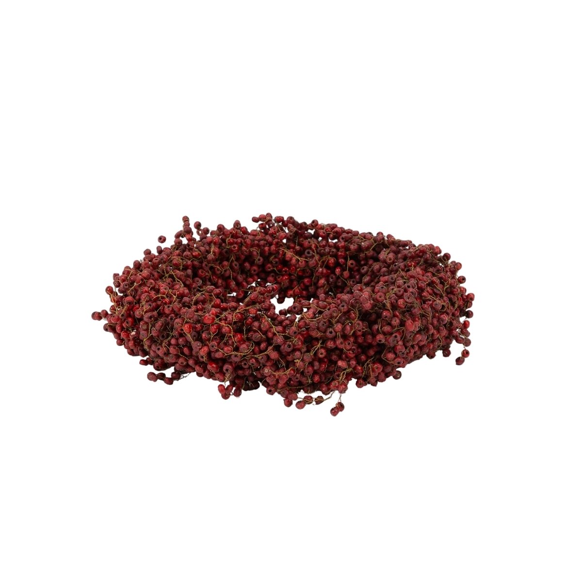 texxture Amora™ Red Wood Bead Wreath - Handwoven 11" Centerpiece